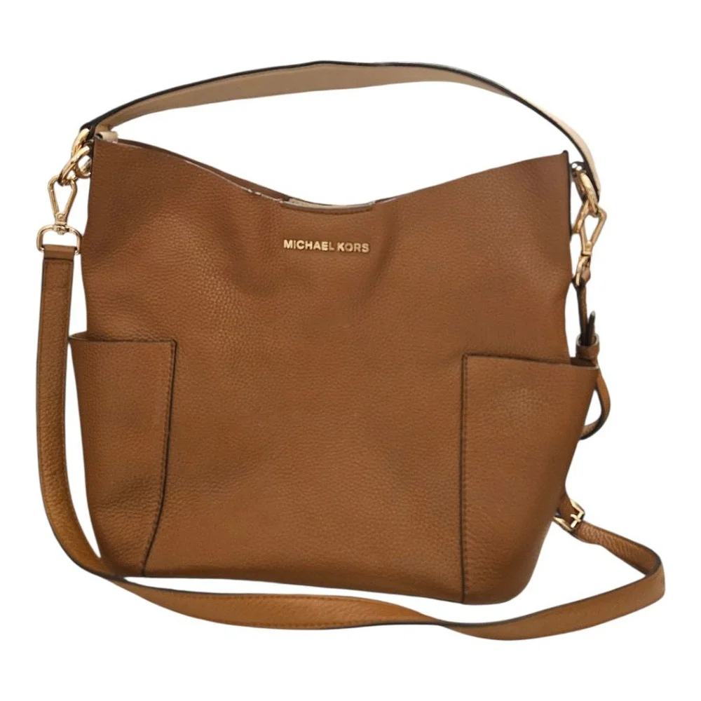 Michael Kors Tan and Beige Leather Shoulder Bag Size Large - Picture 3 of 15